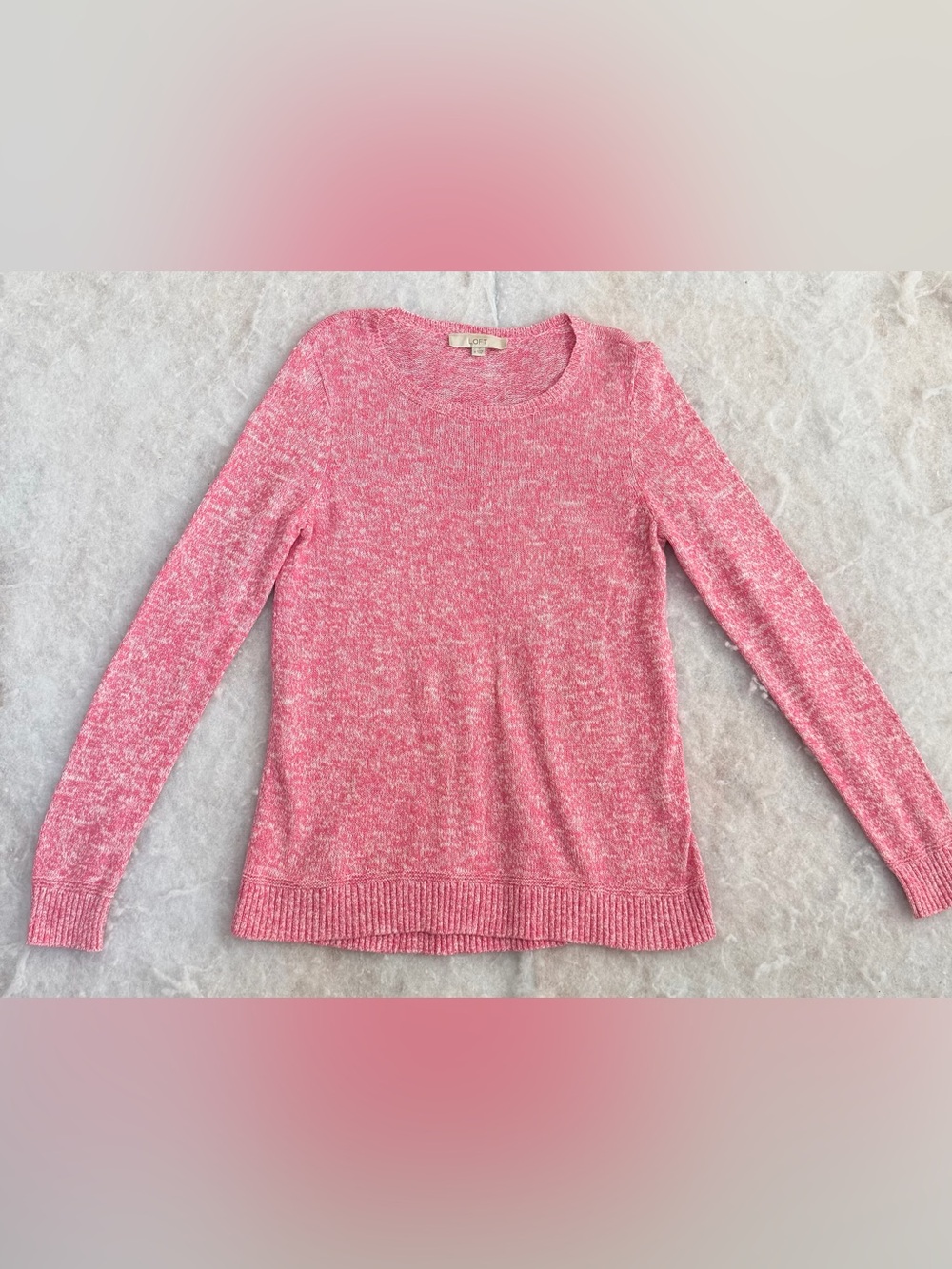 LOFT Pink Marled Crewneck Sweater (SKU873)